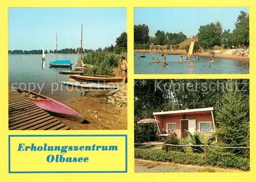 AK / Ansichtskarte Kleinsaubernitz Erholungszentrum Olbasee Badestrand Bungalow Kleinsaubernitz