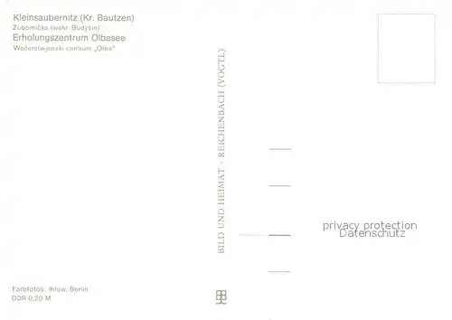 AK / Ansichtskarte Kleinsaubernitz Erholungszentrum Olbasee Badestrand Bungalow Kleinsaubernitz