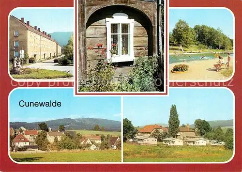 AK / Ansichtskarte Cunewalde AWG Neubauten Fenster Umgebindehaus Volksbad OT Schoenberg Czornoboh FDGB Erholungsheim Georgi Dimitroff Cunewalde