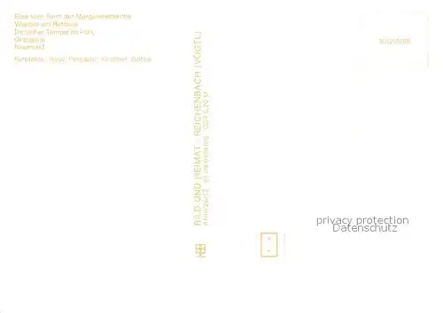 AK / Ansichtskarte Gotha_Thueringen Panorama Blick vom Turm der Margaretenkirche Wappen Rathaus Dorischer Tempel Park Orangerie Neumarkt Gotha Thueringen