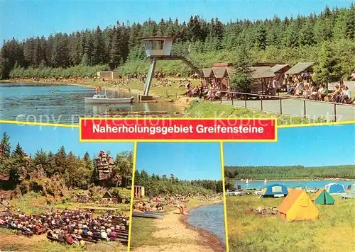 AK / Ansichtskarte Ehrenfriedersdorf_Erzgebirge Naherholungsgebiet Greifensteine Freibad Naturtheater Zeltplatz Greifenbachstauweiher Ehrenfriedersdorf
