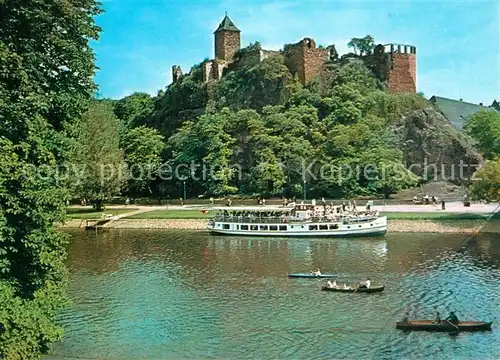 AK / Ansichtskarte Halle_Saale Burg Giebichenstein Dampfer Rudern Halle_Saale