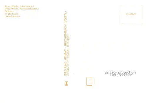 AK / Ansichtskarte Riesa_Sachsen Rathaus Stadtpark Lenindenkmal Weida Schwimmbad Bushaltestelle Riesa Sachsen