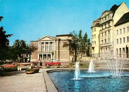 AK / Ansichtskarte Halle_Saale Theater des Friedens Wasserspiele Halle_Saale