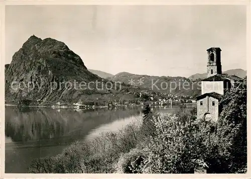 AK / Ansichtskarte Lugano_Lago_di_Lugano Chiesa di Castagnola Kirche Luganersee Lugano_Lago_di_Lugano