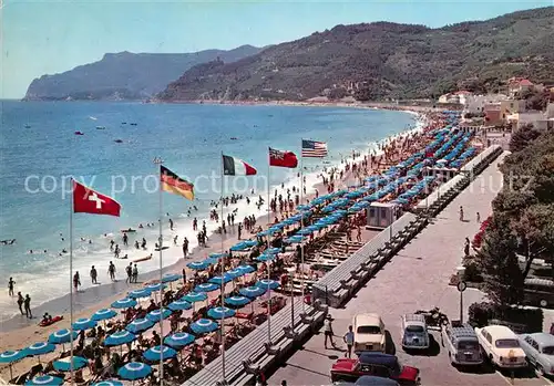 AK / Ansichtskarte Spotorno_Savona_Liguria Grande spiaggia Strand Kueste Spotorno_Savona_Liguria