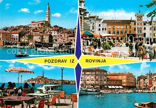 AK / Ansichtskarte Rovinj_Istrien Hafen Cafe Restaurant Innenstadt Strassencafe Rovinj_Istrien