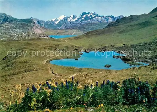 AK / Ansichtskarte Frutt_Melchsee Landschaftspanorama mit Blausee Titlis und Wendenstoecke Urner Alpen Frutt Melchsee