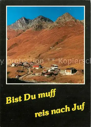 AK / Ansichtskarte Tumegl Bist Du muff reis nach Juf Alpenpanorama Tumegl
