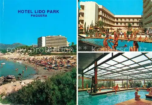 AK / Ansichtskarte Paguera_Mallorca_Islas_Baleares Hotel Lido Park Strand Swimming Pool Hallenbad Paguera_Mallorca