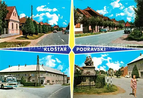 AK / Ansichtskarte Klostar_Podravski Strassenpartien Denkmal Bus 