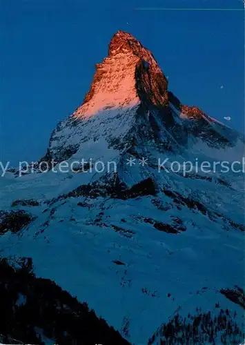 AK / Ansichtskarte Zermatt_VS Sonnenaufgang am Matterhorn Walliser Alpen Zermatt_VS