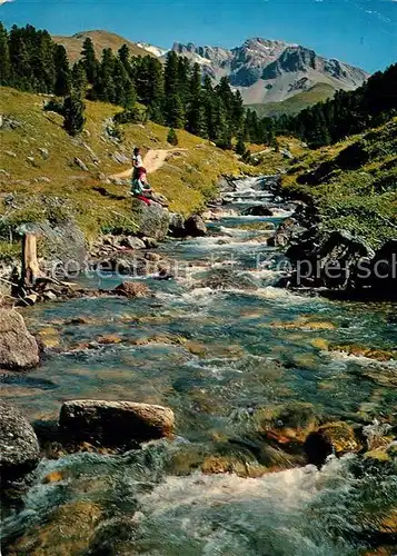 AK / Ansichtskarte Scarl Scarltal mit Clemgiabach und Starlexgruppe Sesvennagruppe Scarl