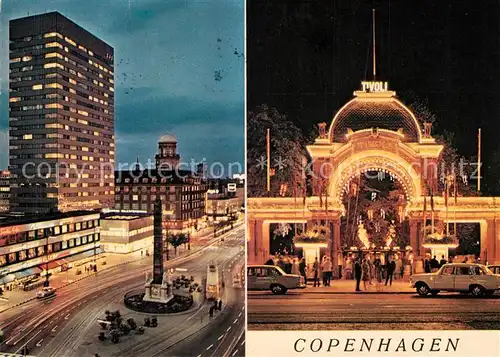 AK / Ansichtskarte Copenhagen_Kobenhavn Vesterbrogade ved nat Tivoli Nachtaufnahme Copenhagen Kobenhavn