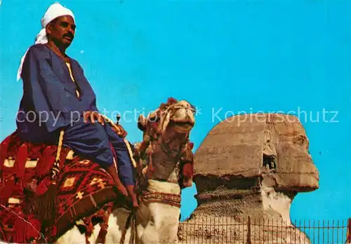 AK / Ansichtskarte Giza Camel driver near the famous Sphinx Giza