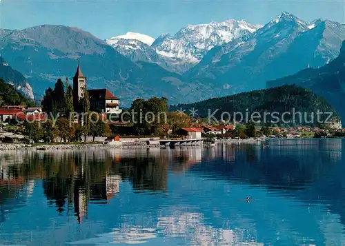 AK / Ansichtskarte Brienz_BE Blick ueber den Brienzer See gegen Sustenhorn Tierberge Maehrenhorn Urner Alpen Brienz_BE