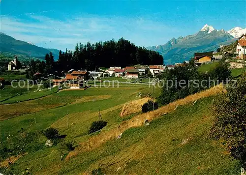 AK / Ansichtskarte Ruschein_GR Panorama mit Brigelserhoernern Glarner Alpen Ruschein GR