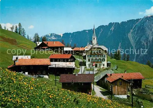 AK / Ansichtskarte Tenna_GR Bergdorf mit Kirche Safiental Alpen Tenna_GR