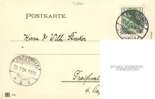 AK / Ansichtskarte Freiburg_Breisgau Stadtblick mit Muenster Freiburg Breisgau