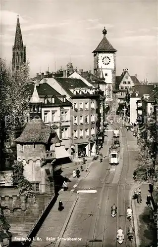 AK / Ansichtskarte Freiburg_Breisgau Schwabentor Muensterturm Freiburg Breisgau