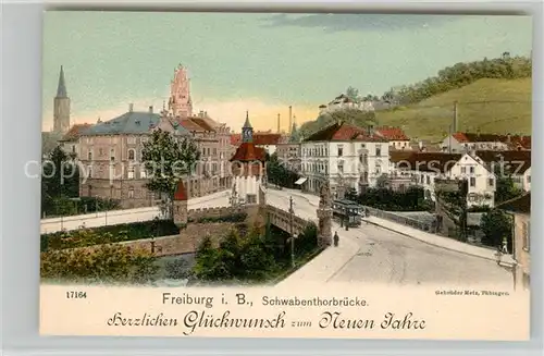 AK / Ansichtskarte Freiburg_Breisgau Schwabenthorbruecke Freiburg Breisgau