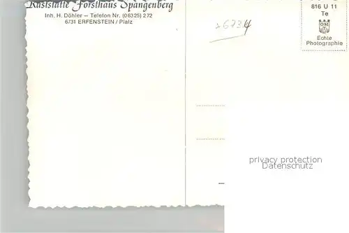 AK / Ansichtskarte Erfenstein Raststaette Forsthaus Spangenberg Erfenstein
