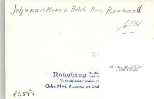 AK / Ansichtskarte Trippstadt Johanniskreuz Hotel Braband Trippstadt