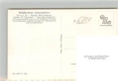 AK / Ansichtskarte Trippstadt Waldkurhaus Johanniskreuz  Trippstadt