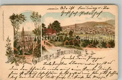 AK / Ansichtskarte Freiburg_Breisgau Muenster Stadtansicht Freiburg Breisgau