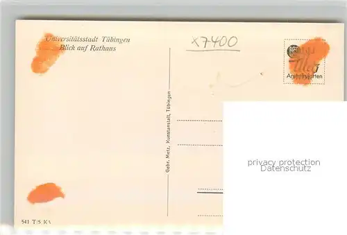 AK / Ansichtskarte Tuebingen Rathaus Tuebingen