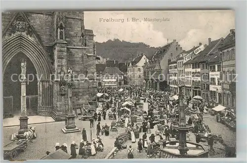 AK / Ansichtskarte Freiburg_Breisgau Muensterplatz Freiburg Breisgau