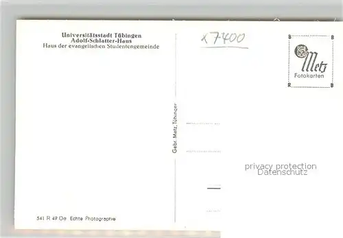 AK / Ansichtskarte Tuebingen Adolf Schlatter Haus Tuebingen