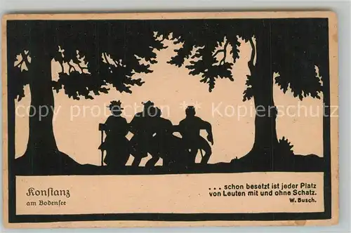 AK / Ansichtskarte Konstanz_Bodensee Ruhebank Scherenschnitt Konstanz_Bodensee