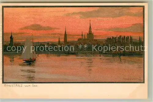 AK / Ansichtskarte Konstanz_Bodensee Seepanorama Konstanz_Bodensee