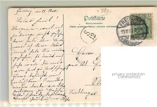 AK / Ansichtskarte Freiburg_Breisgau Oberlinden mit Schwabentor Freiburg Breisgau