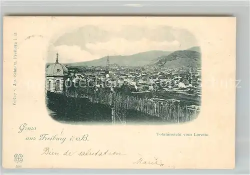 AK / Ansichtskarte Freiburg_Breisgau Blick vom Loretto Freiburg Breisgau