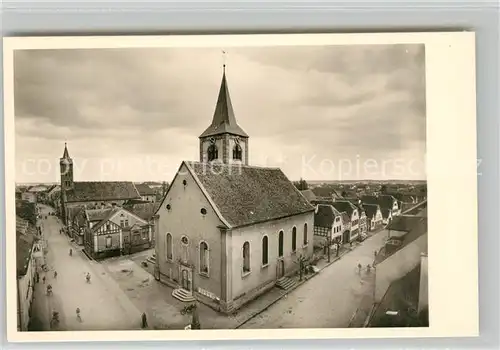 AK / Ansichtskarte Hassloch_Pfalz Kirche mit Langgasse und Kirchegasse Hassloch Pfalz