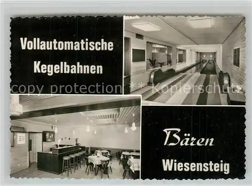 AK / Ansichtskarte Wiesensteig Cafe Baeren Bar Gaststube Kegelbahn Wiesensteig