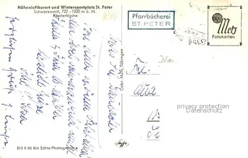 AK / Ansichtskarte St_Peter_Schwarzwald Klosterkirche St_Peter_Schwarzwald
