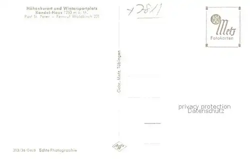 AK / Ansichtskarte St_Peter_Schwarzwald Simonswaeldertal mit Kandelmassiv St_Peter_Schwarzwald