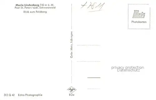 AK / Ansichtskarte St_Peter_Schwarzwald Haus Maria Lindenberg mit Feldbergblick St_Peter_Schwarzwald