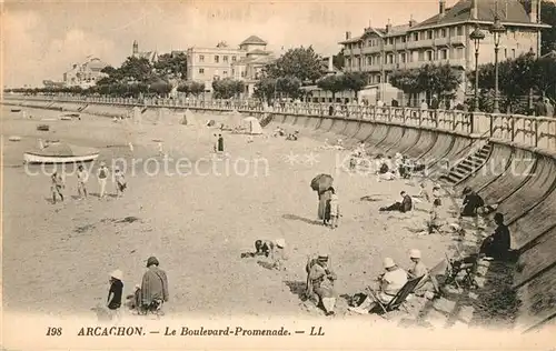 AK / Ansichtskarte Arcachon_Gironde Boulevard Promenade Strand Arcachon Gironde
