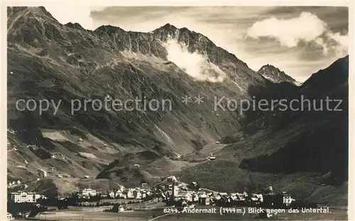 AK / Ansichtskarte Andermatt Untertal Panorama Kirche Andermatt