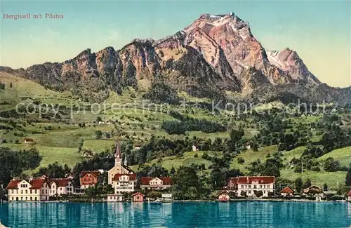 AK / Ansichtskarte Hergiswil_NW Kirche Pilatus Hergiswil NW