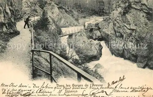AK / Ansichtskarte Areuse Schlucht mit Bruecken Areuse