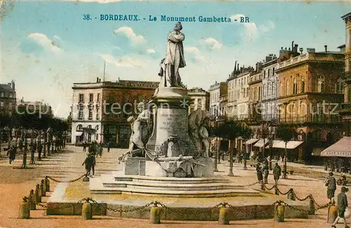 AK / Ansichtskarte Bordeaux Denkmal Gambetta Bordeaux