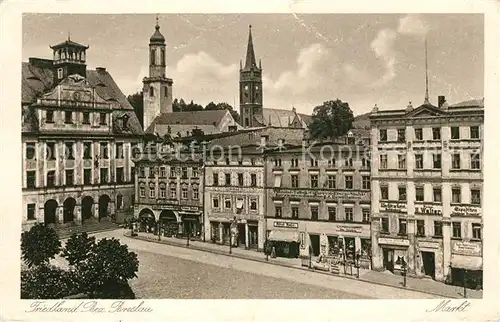 AK / Ansichtskarte Friedland_Breslau Kirche Rathaus Markt Friedland_Breslau