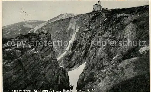 AK / Ansichtskarte Schneegrube_Riesengebirge Gasthaus Baude Schneegrube Riesengebirge