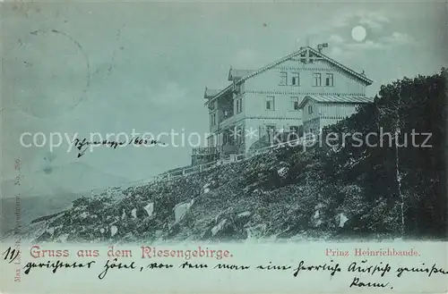 AK / Ansichtskarte Hirschberg Schlesien Prinz Heinrichbaude Mondschein Hirschberg Schlesien