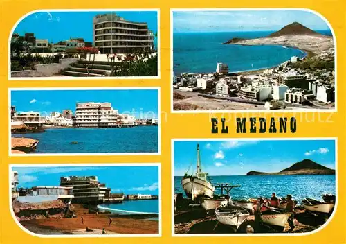 AK / Ansichtskarte El_Medano_Tenerife Hotels am Strand Fischerboote Panorama El_Medano_Tenerife